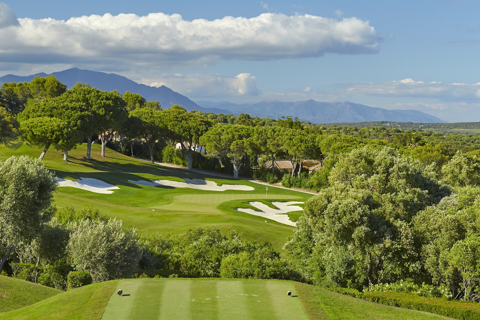 The 15th hole at Real Club Valderrama, Sotogrande, from the tee
